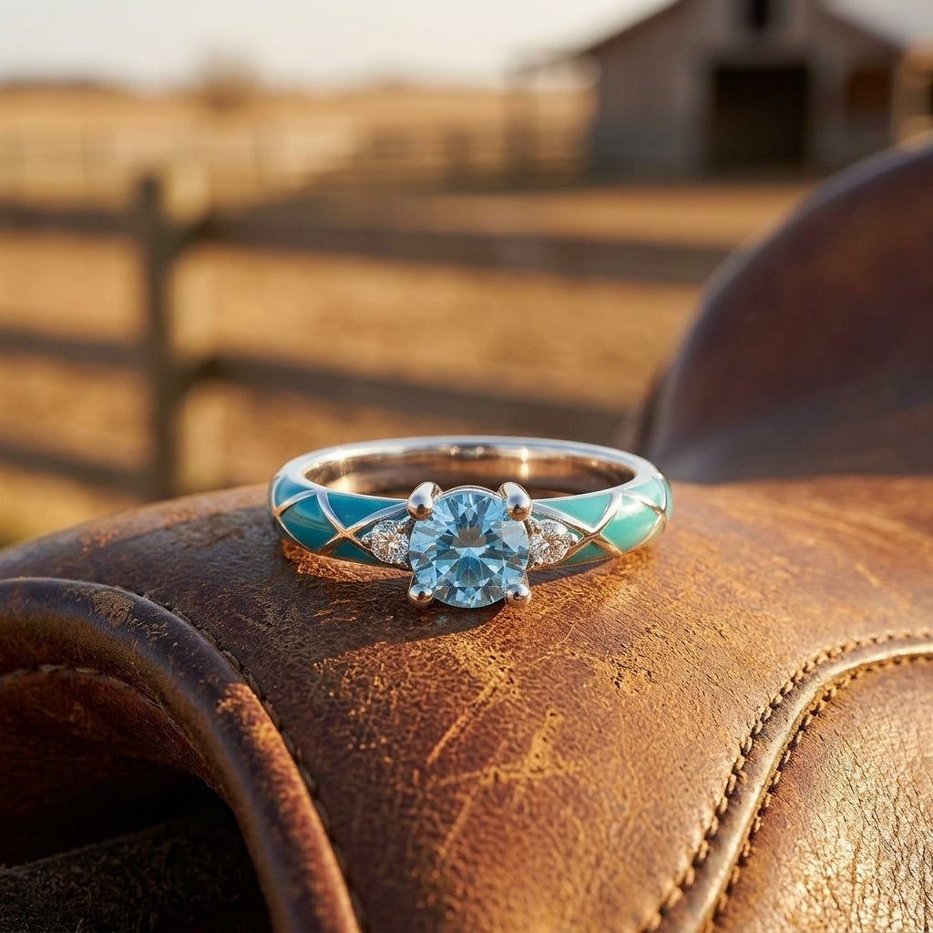Mirage Coil Ring - Aquamarine
