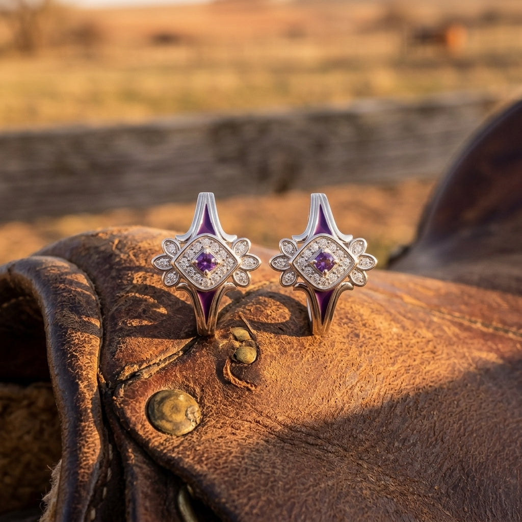Eagle's Feather Earrings - Amethyst