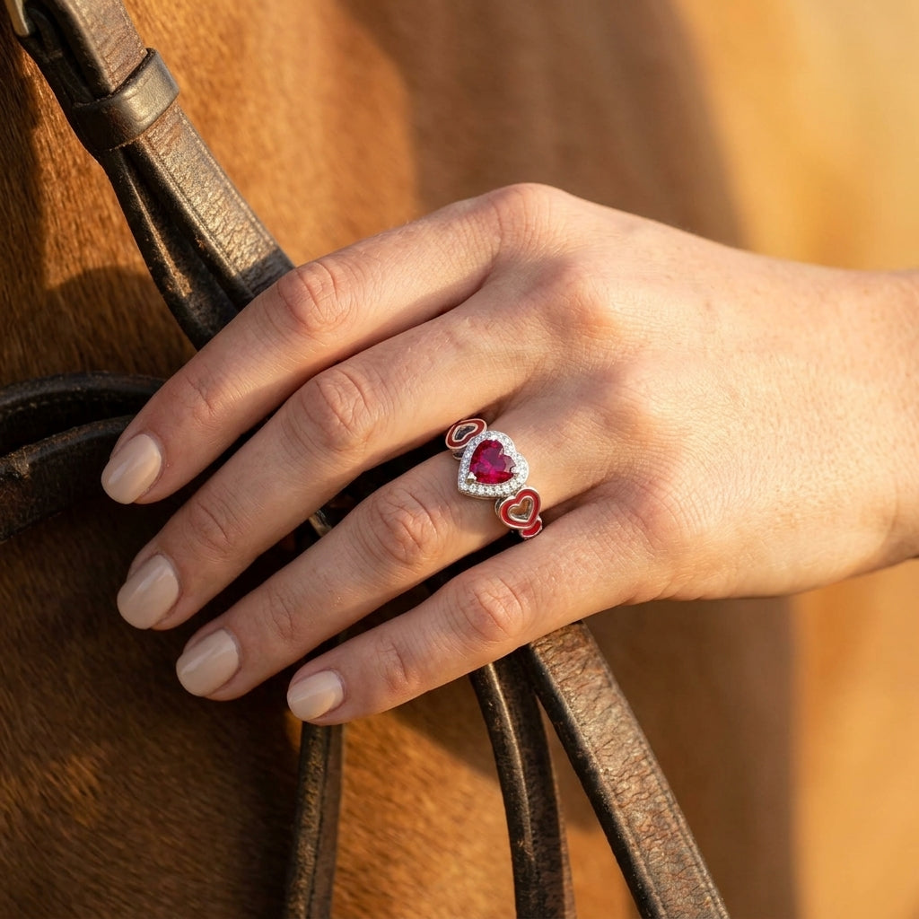 Passion Heart Ring - Ruby