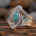 Cyclone Boomerang Ring - Turquoise