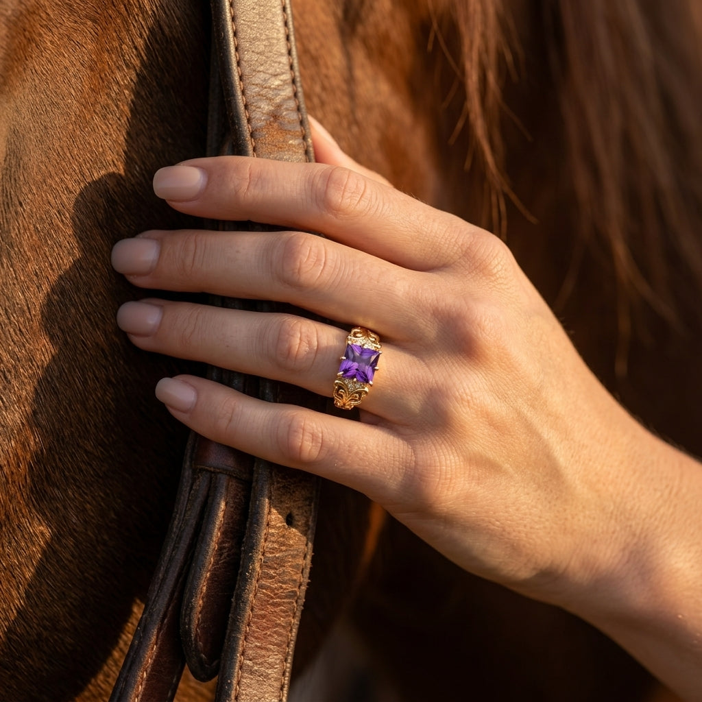 Sunspire Glow Ring - Amethyst