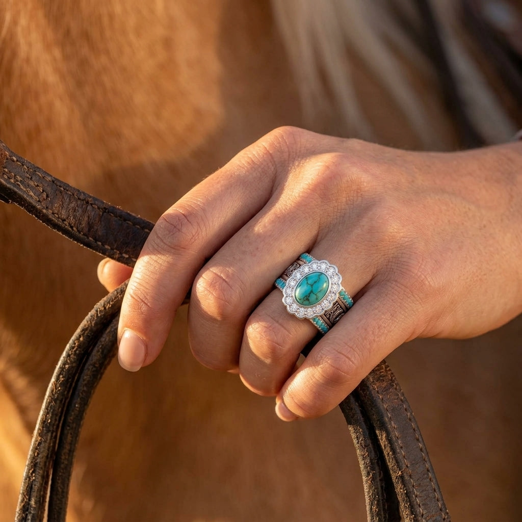 Prairie Bloom Stacking Ring - Turquoise