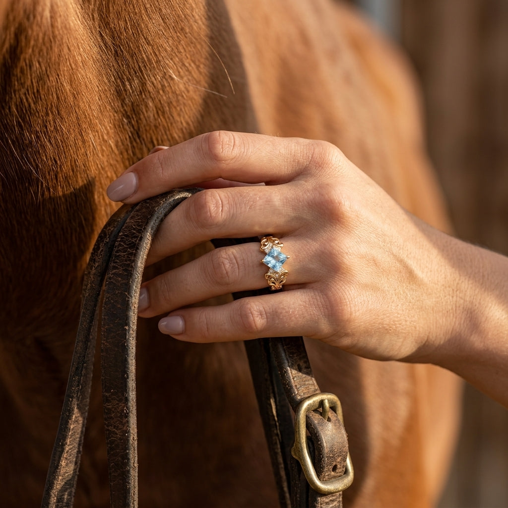 Sunspire Glow Ring - Aquamarine
