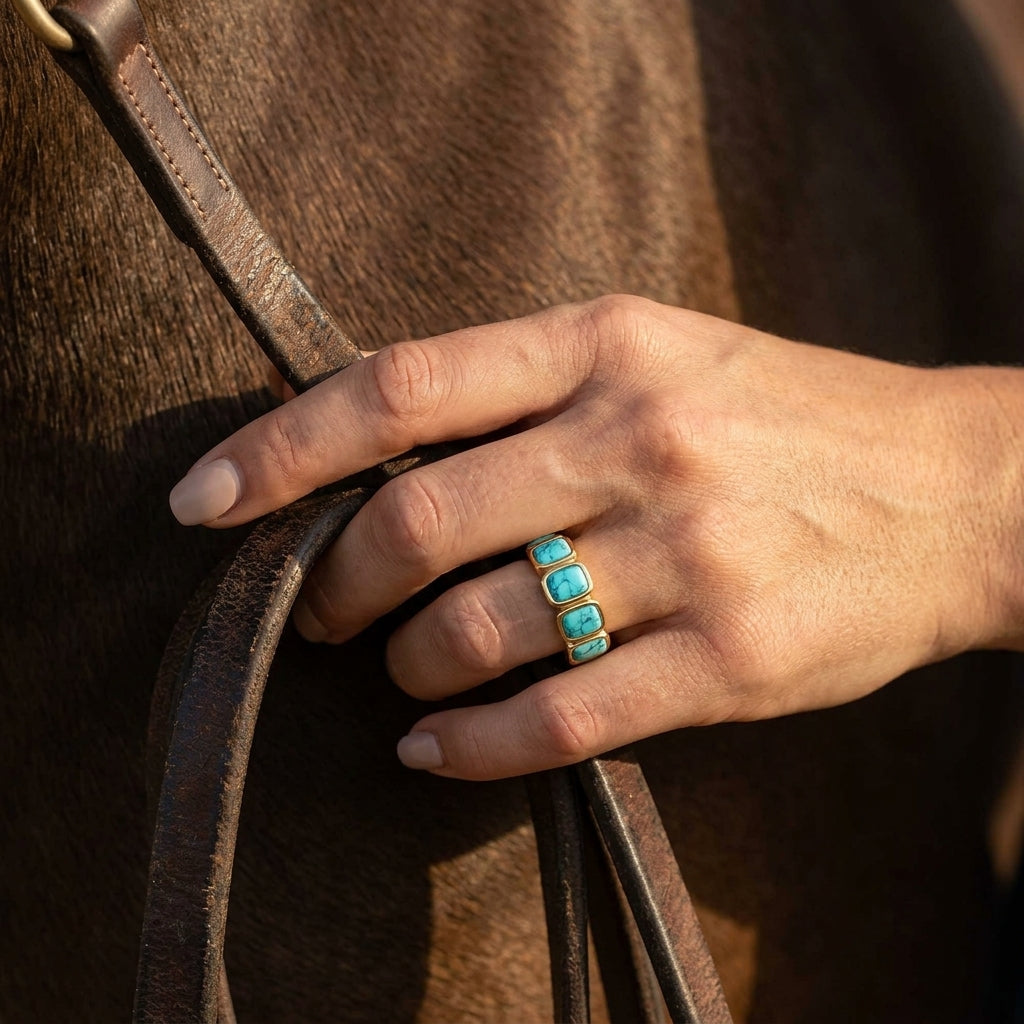 Golden Mesa Ring - Turquoise