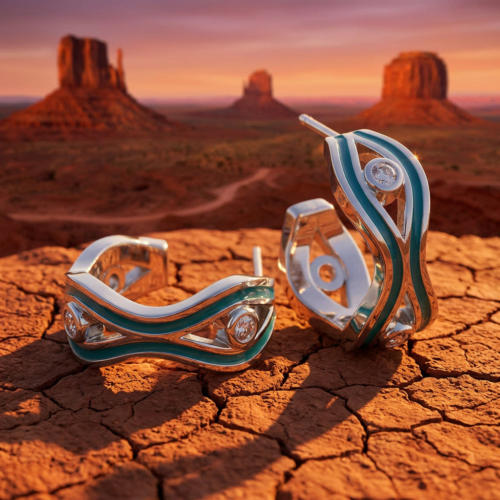 Desert Stream Earrings - Moissanite