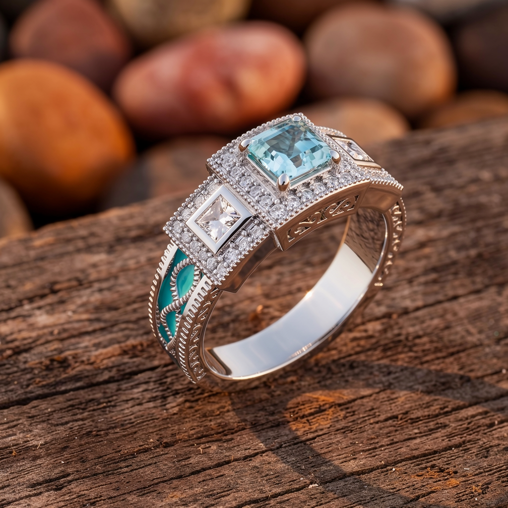 Azure Lighthouse Ring - Aquamarine
