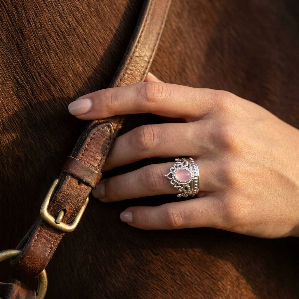 Dustland Crown Ring - Rose Quartz