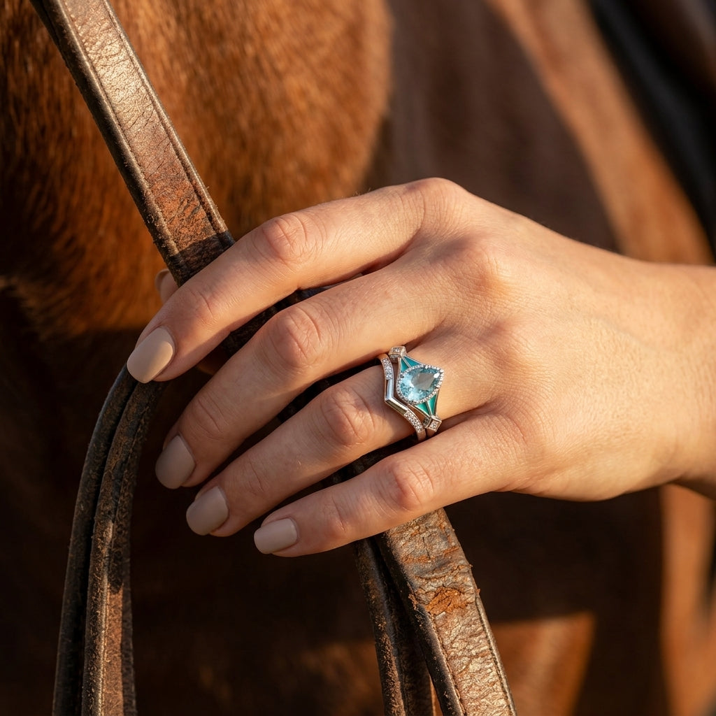 Eternal Angel's Tear Ring - Aquamarine