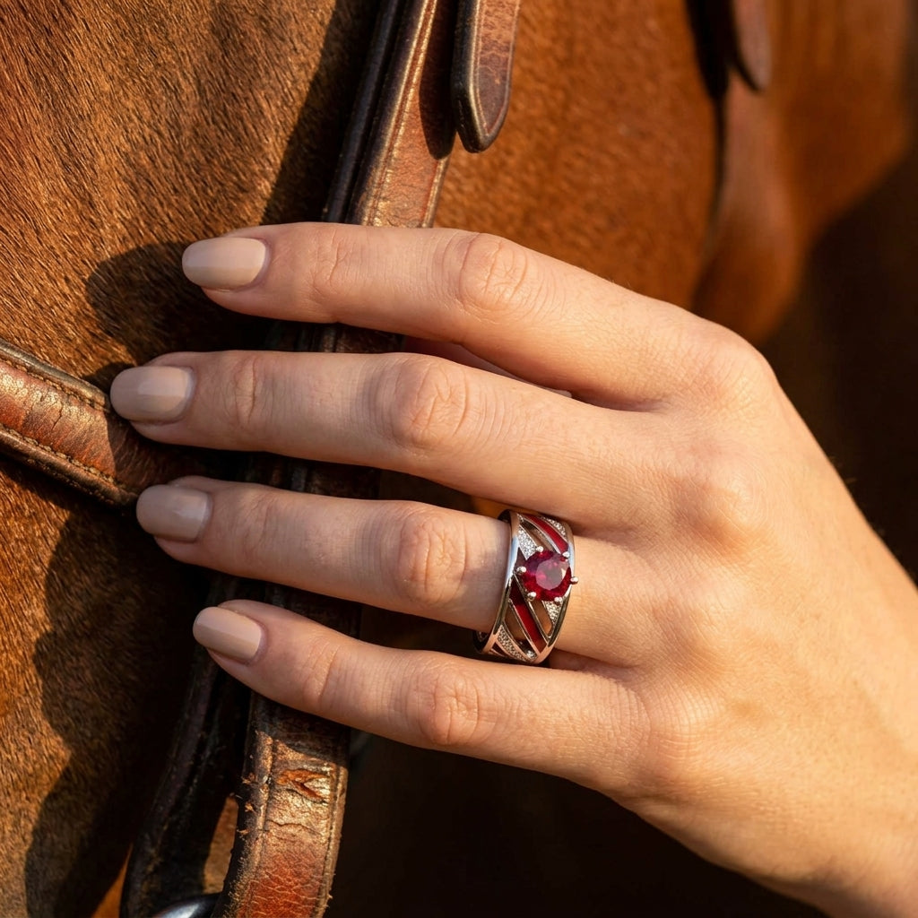 Aurora Veil Ring - Ruby