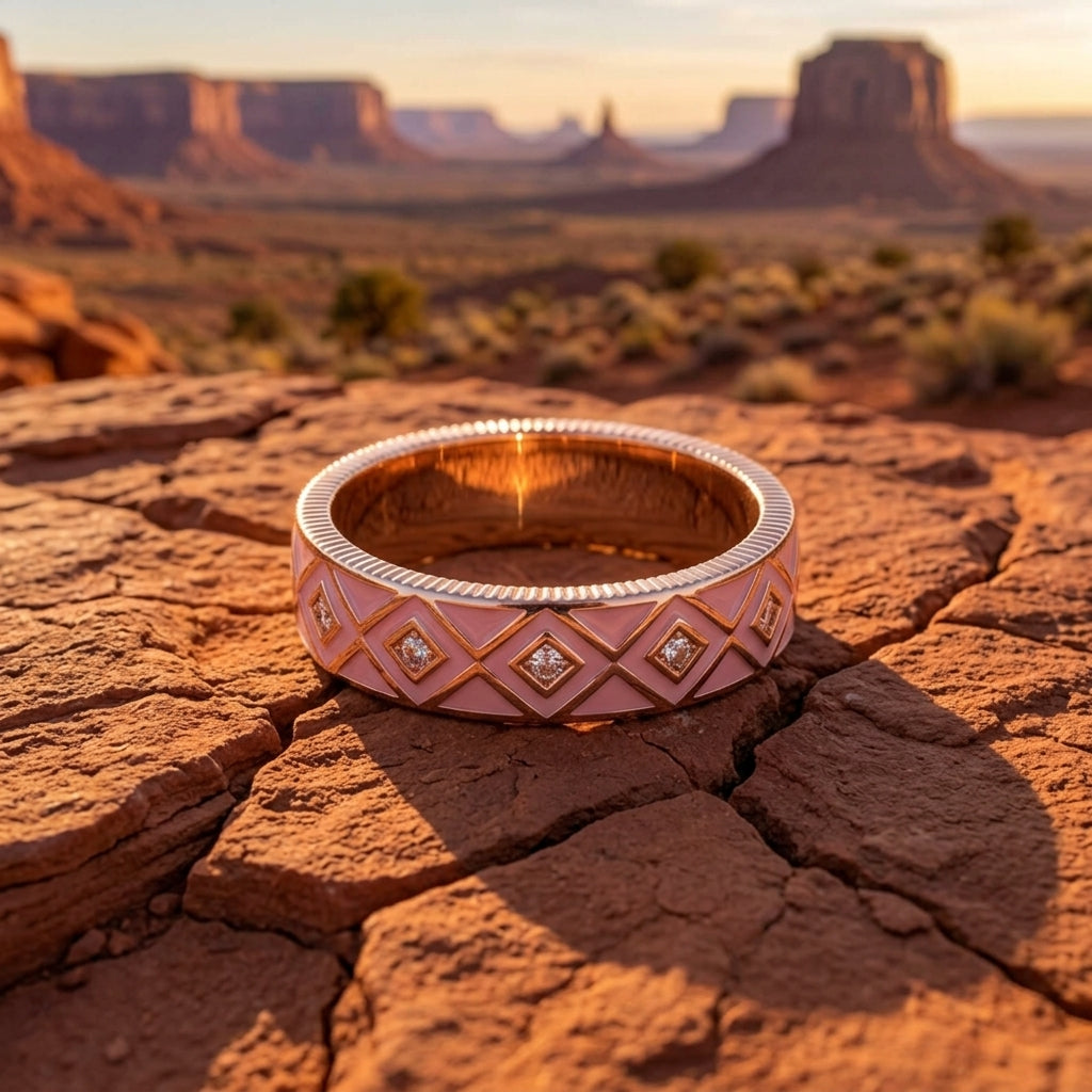 Sierra Geometric Ring - Pink