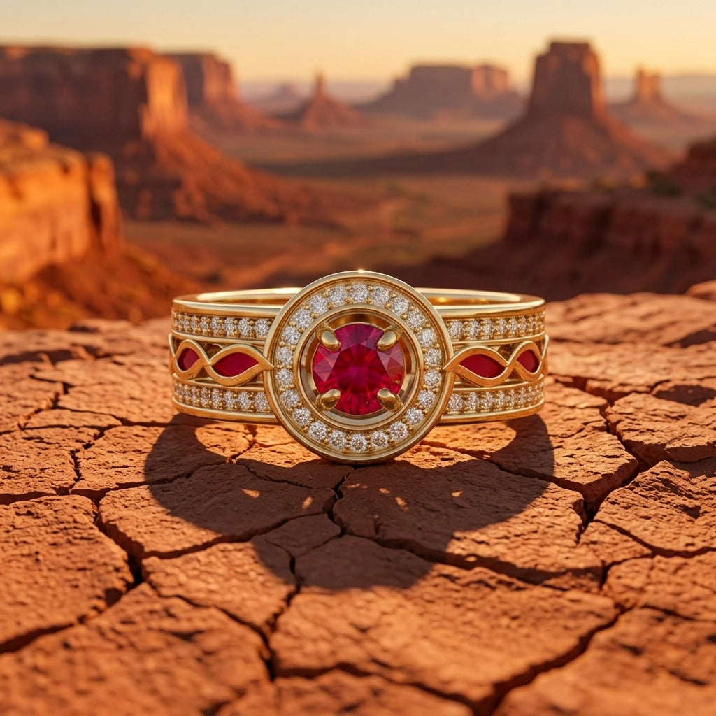 Shining Rodeo Ring - Ruby & Red