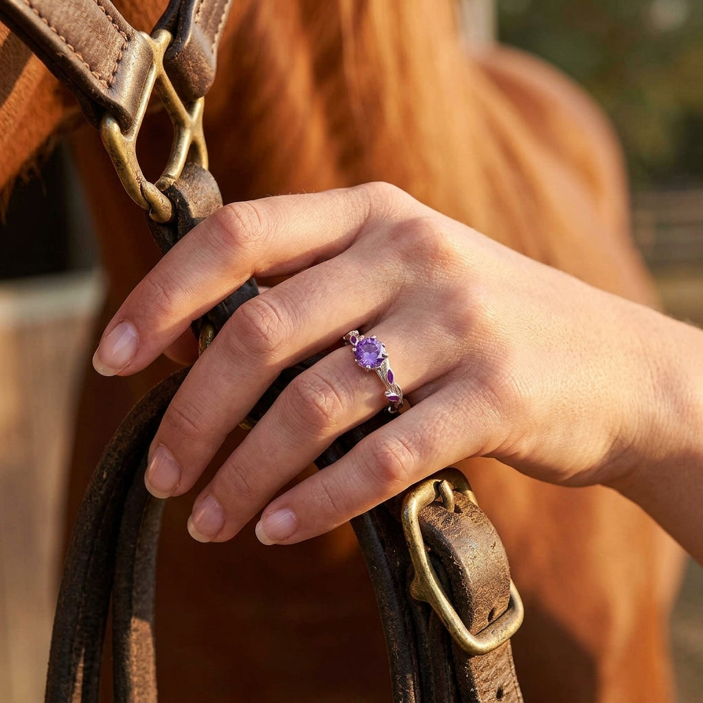 Promise Rose Ring - Amethyst
