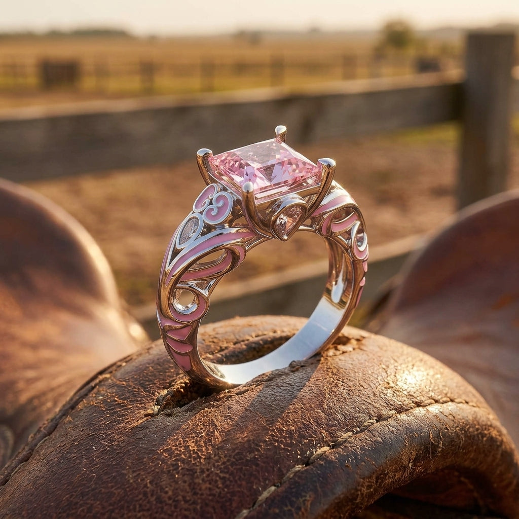 Rosemary's Loyalty Ring - Rose Quartz