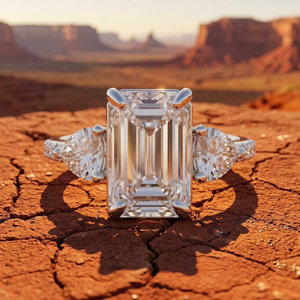 Frosted Flame Ring - Moissanite