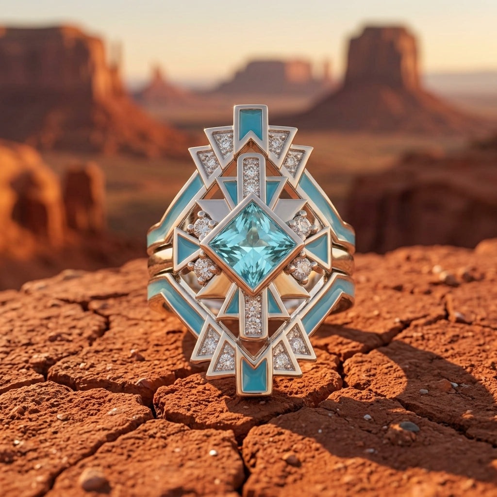 Chief's Crown Ring - Aquamarine
