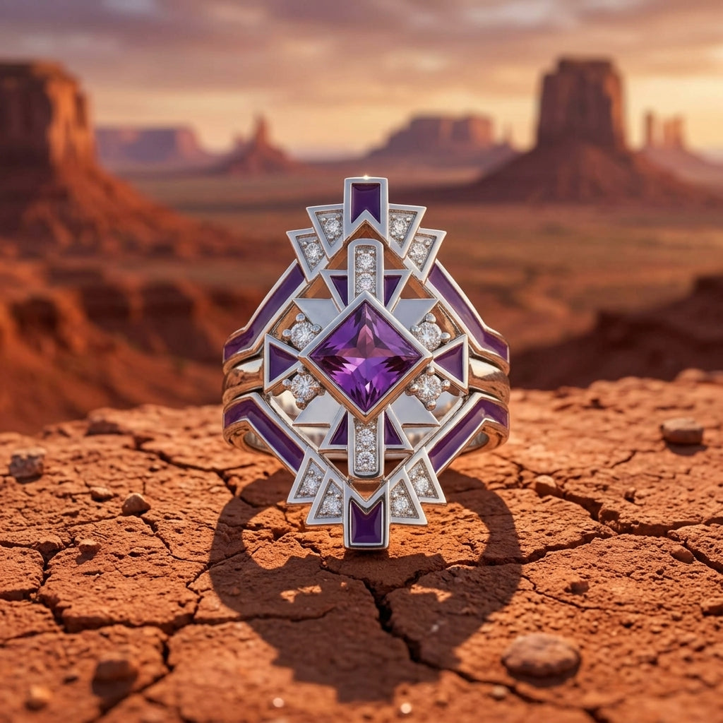 Chief's Crown Ring - Amethyst