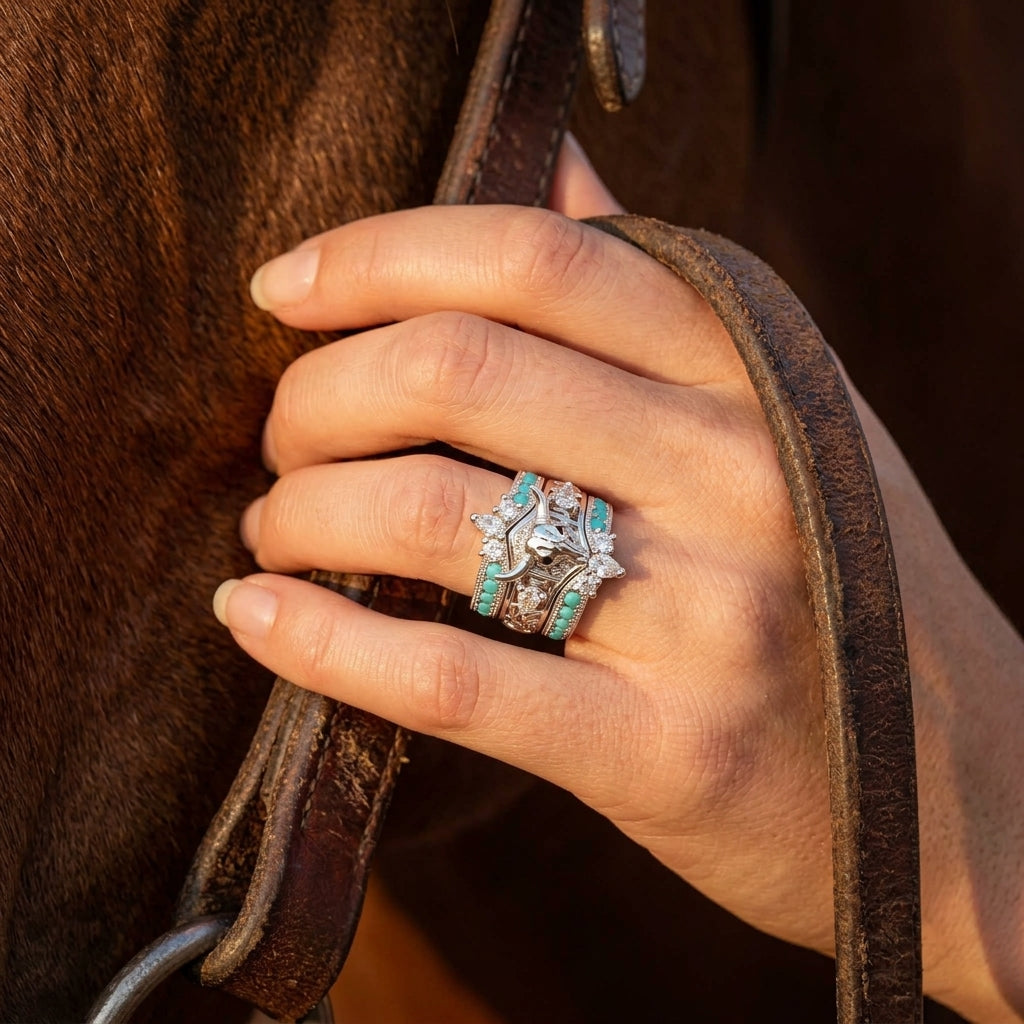 Longhorn Mesa Stacking Ring - Turquoise