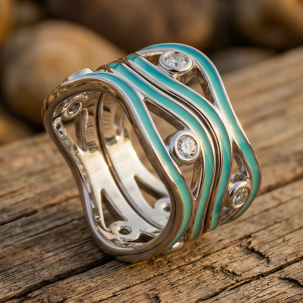 Desert Stream Ring - Moissanite
