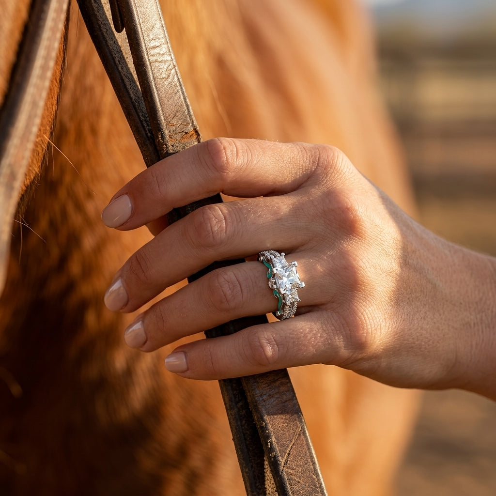 Love Rivet Ring - Moissanite