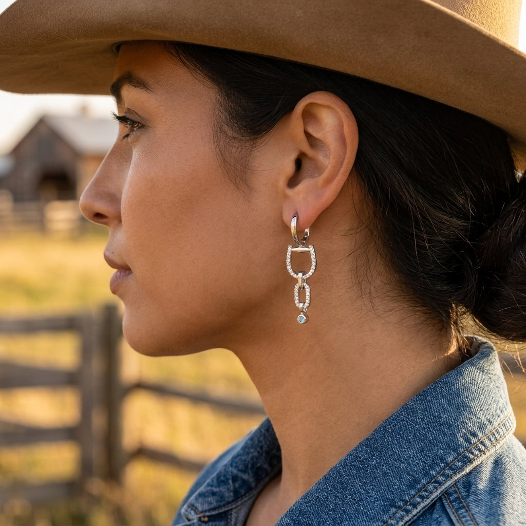 Stellar Pendulum Earrings - Aquamarine