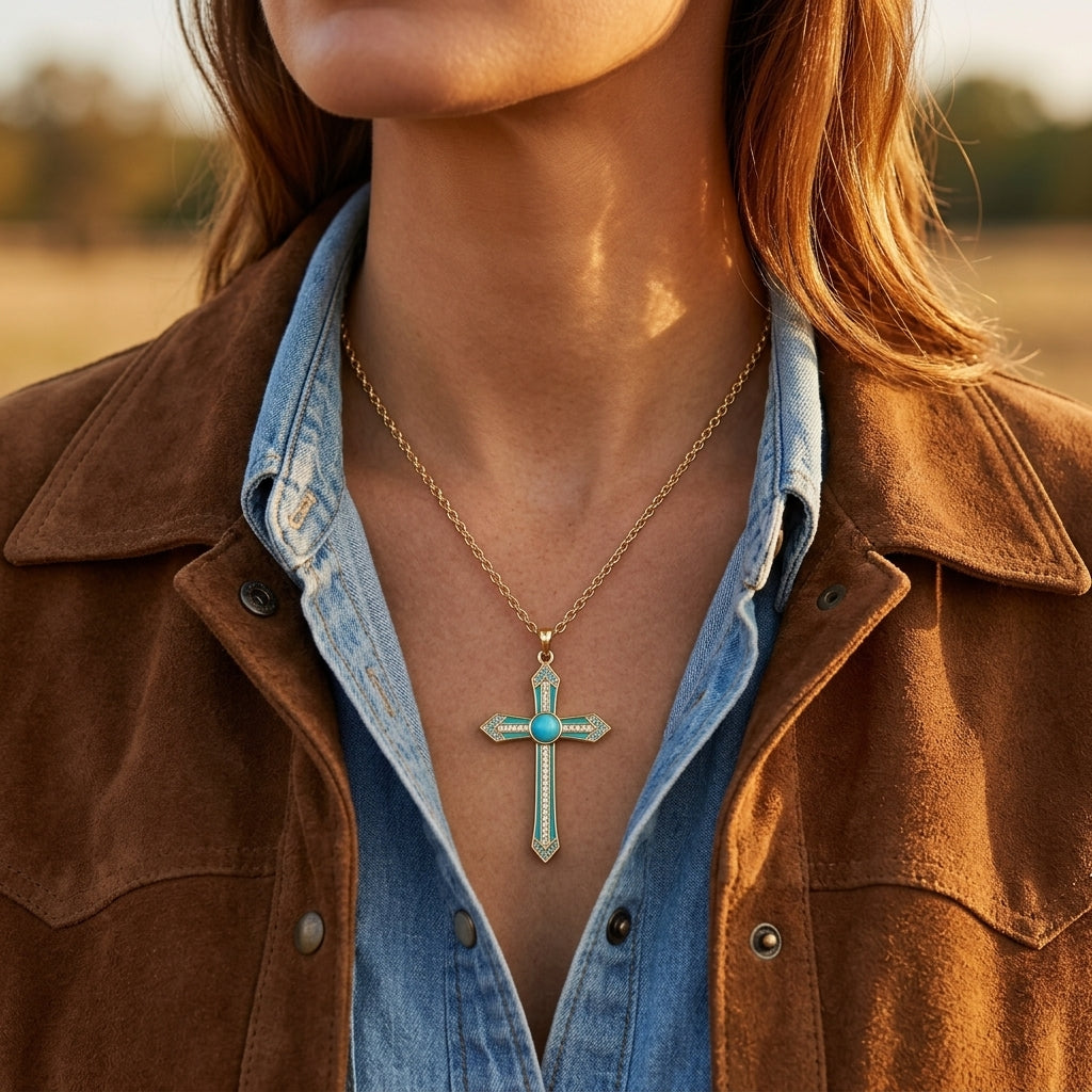 Meridian Lumen Cross Necklace