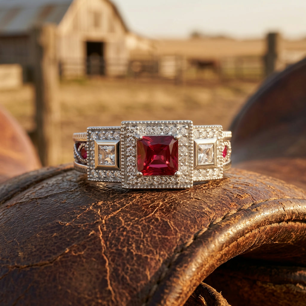 Azure Lighthouse Ring - Ruby