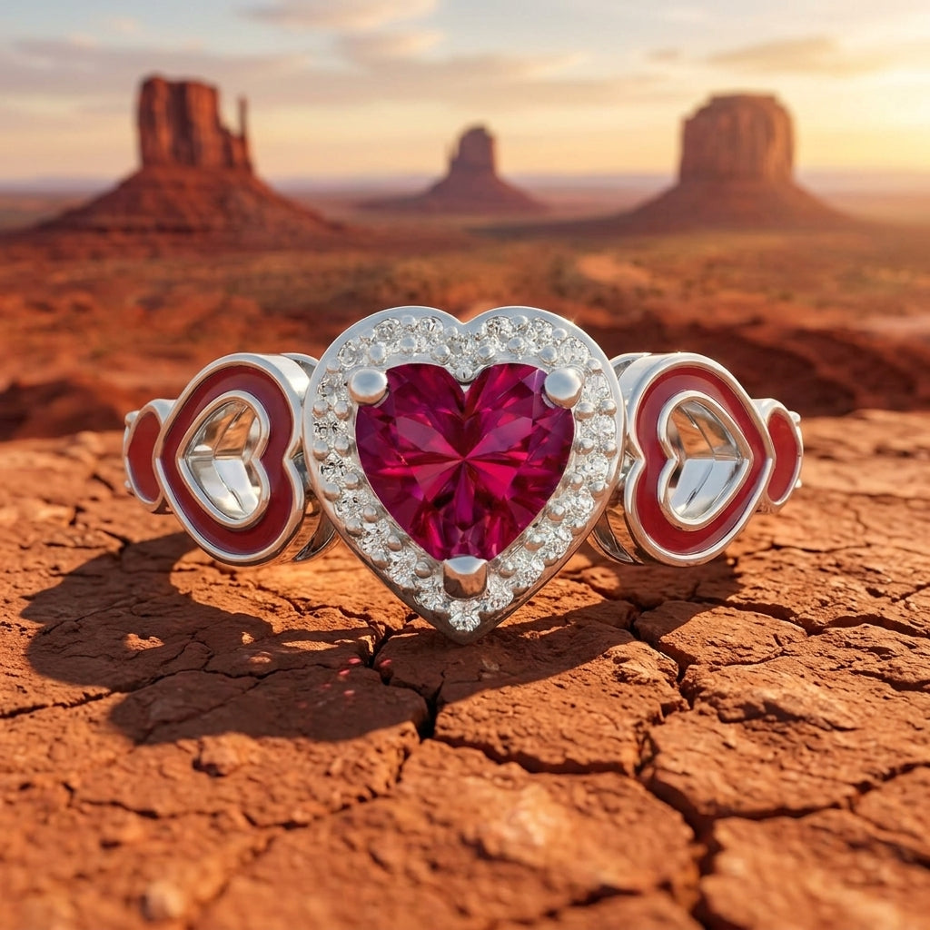 Passion Heart Ring - Ruby
