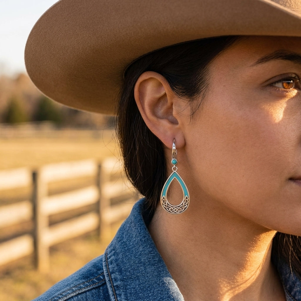 Canyon Teardrop Earrings - Turquoise