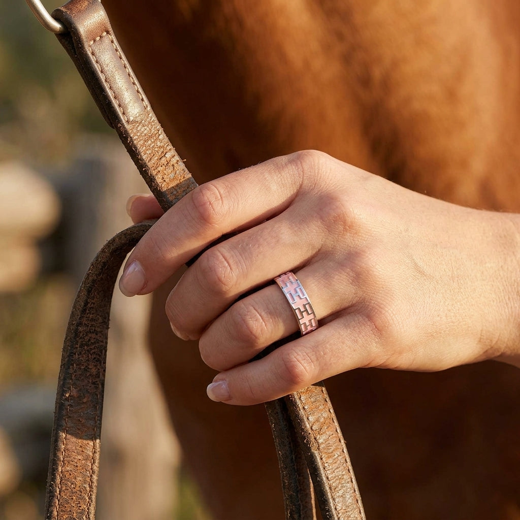 Stacked Edge Ring - Pink