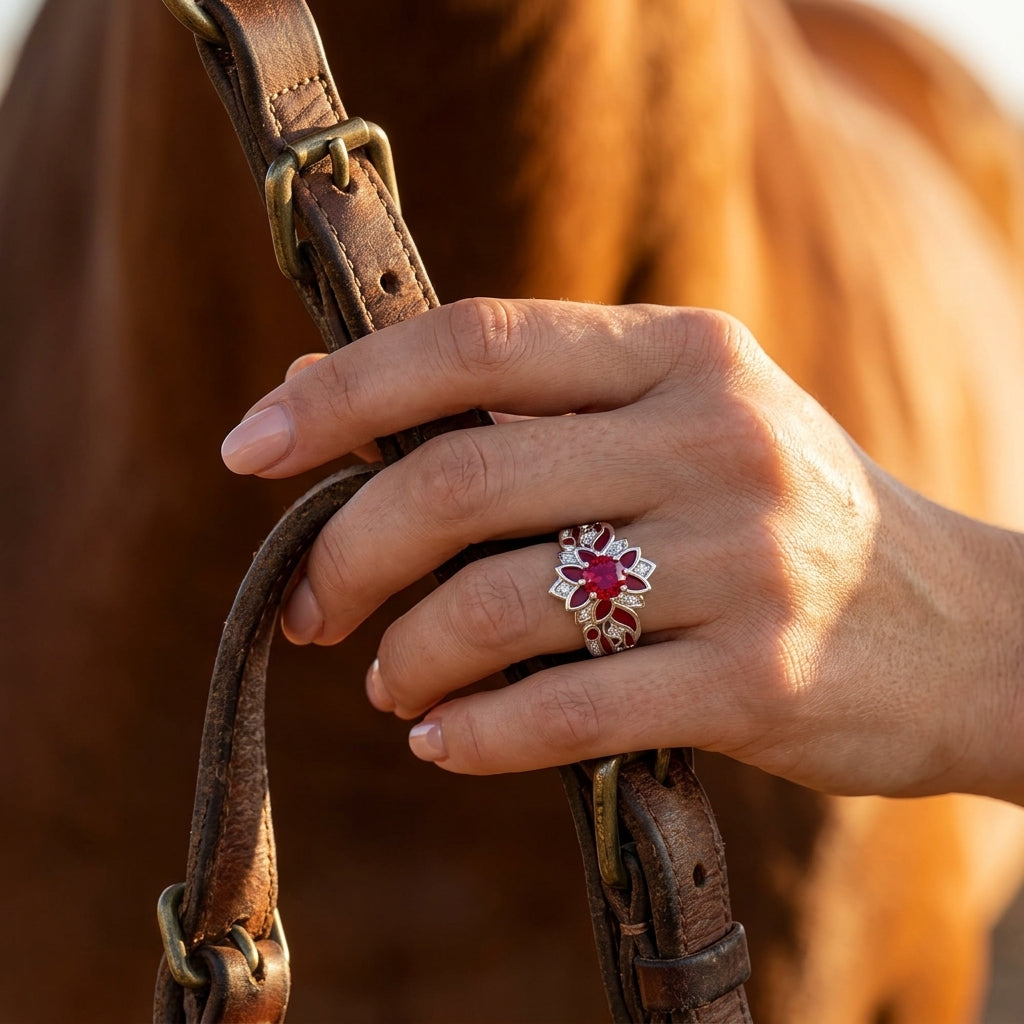 Garden Orchestra Ring - Ruby & Red