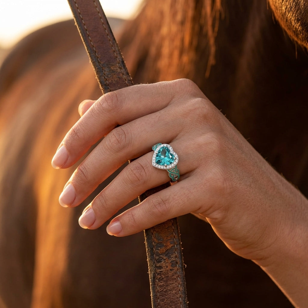 Ocean Heart Ring - Aquamarine