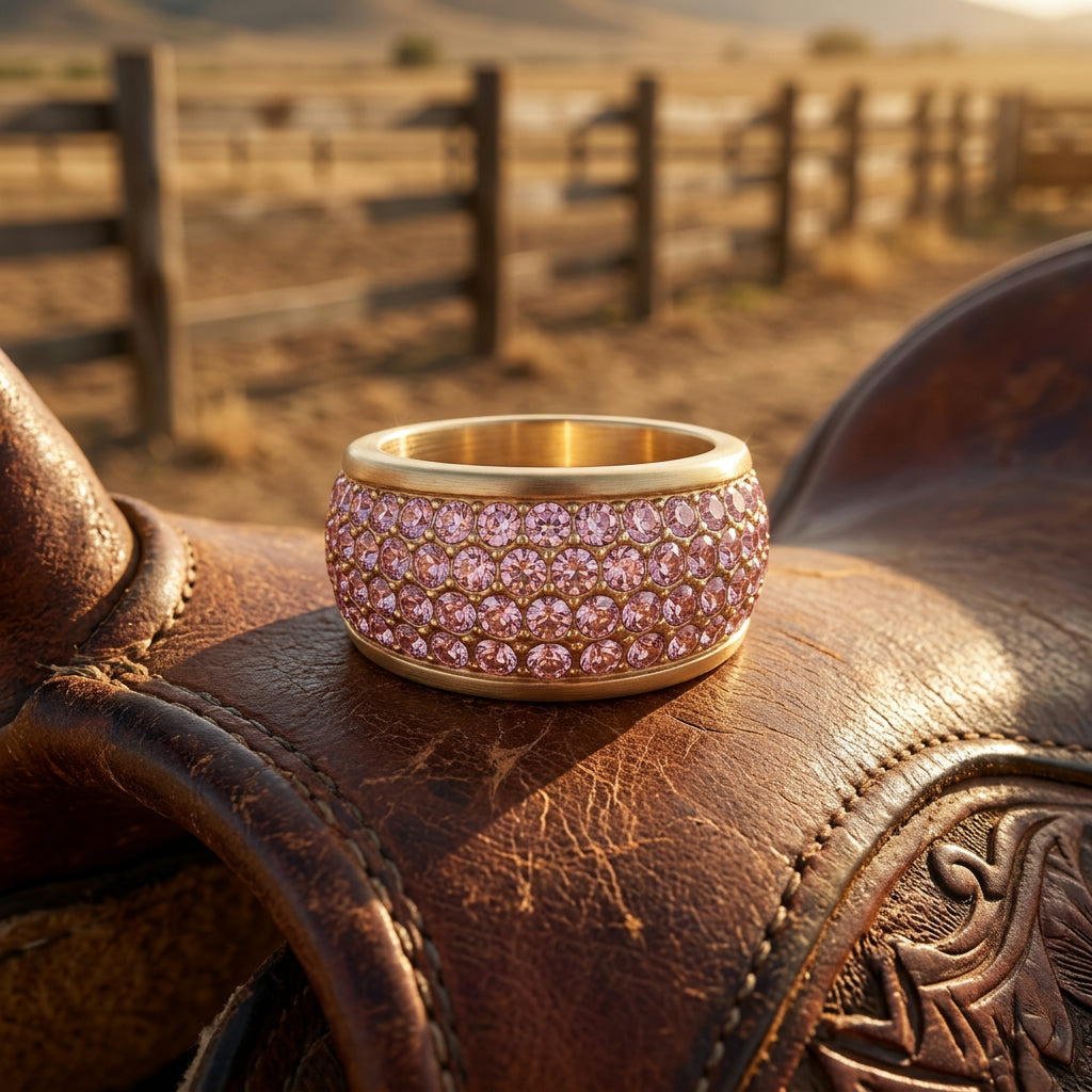 Gorgeous Pink Crystal Ring Box