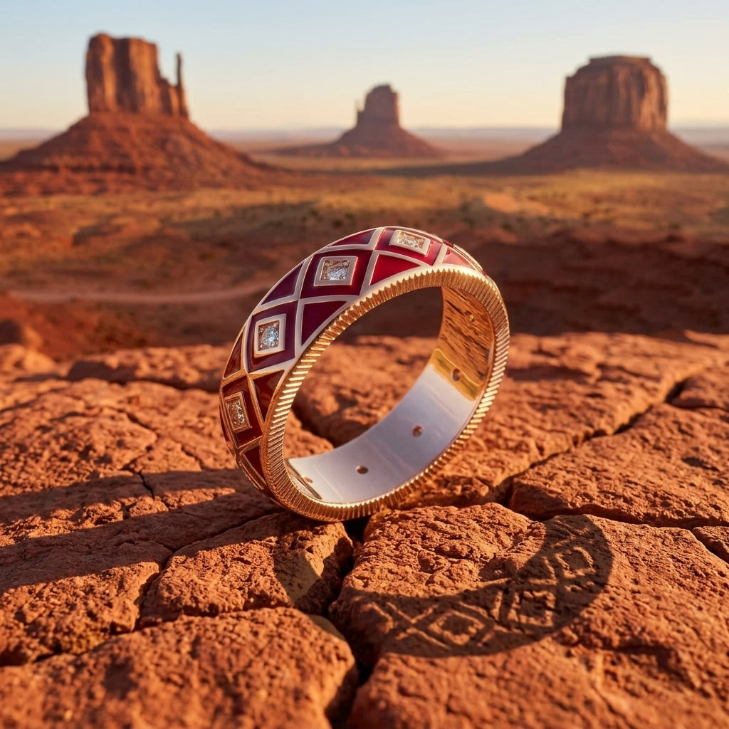 Sierra Geometric Ring - Red