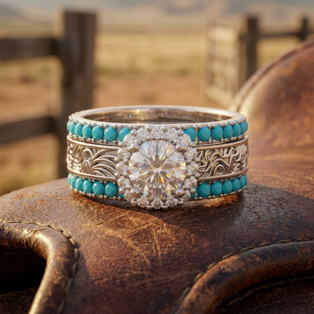 Desert Starpath Ring Set - Turquoise