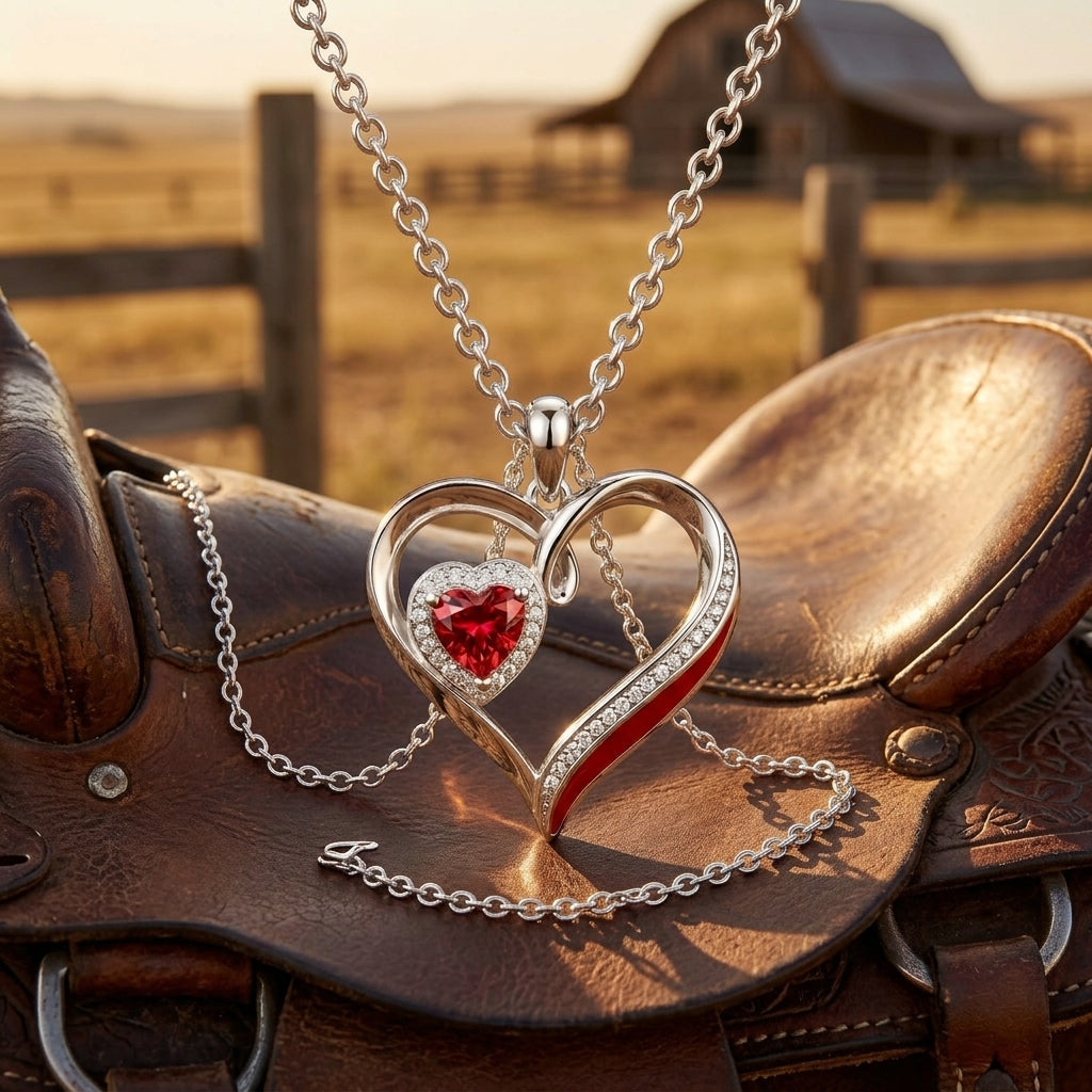 Passion Heart Necklace - Ruby