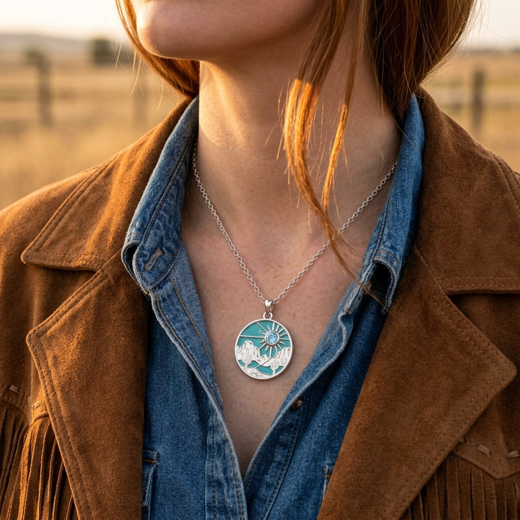 Desert Sunrise Necklace - Aquamarine