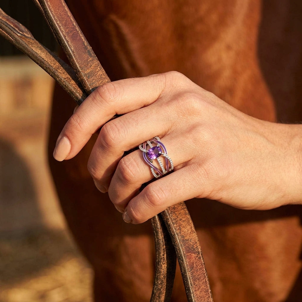 Silver Rapids Ring - Amethyst