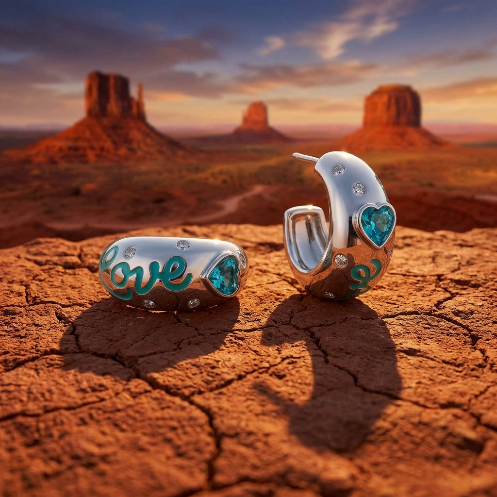 Promise Love Earrings - Aquamarine
