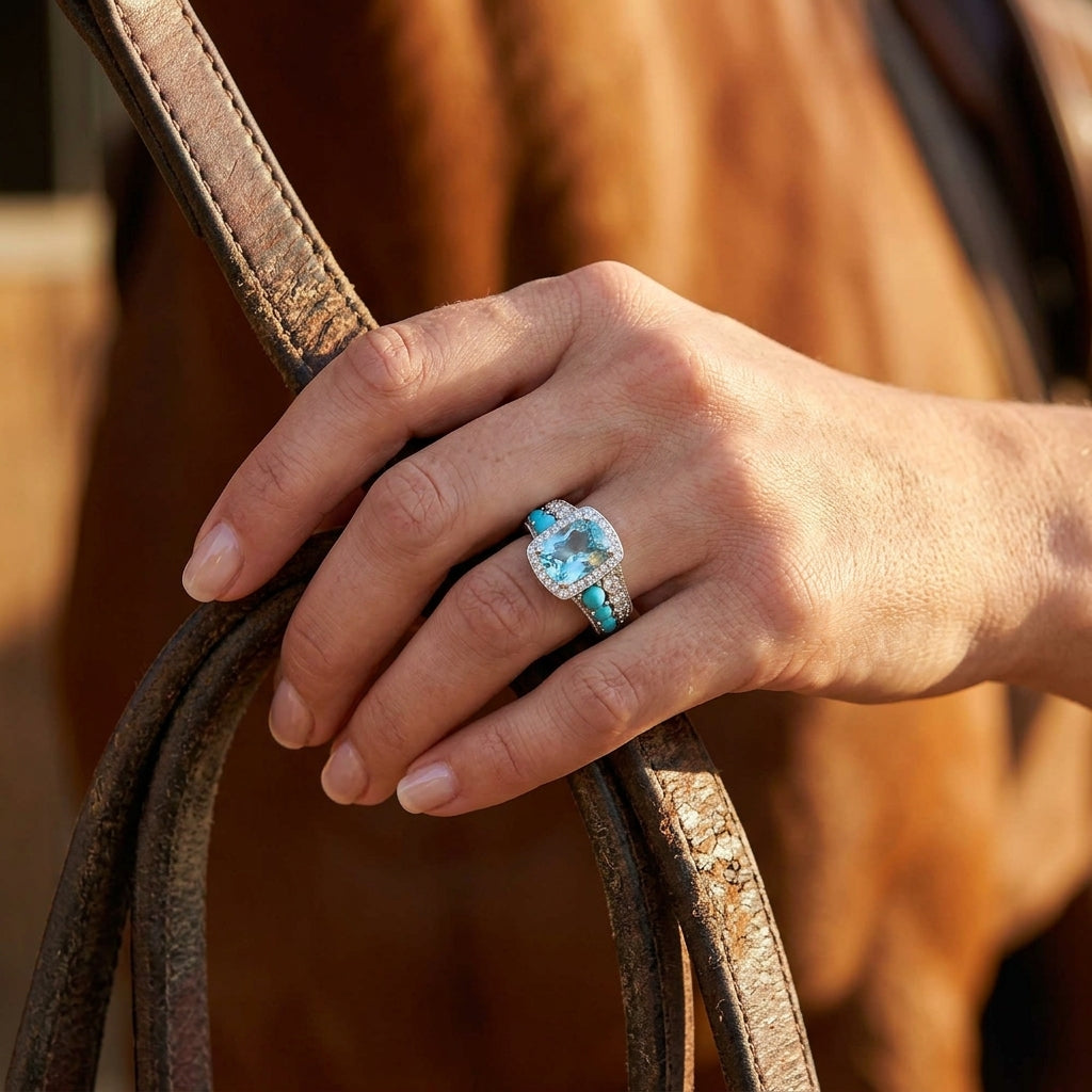Aurora Guardian Ring - Aquamarine