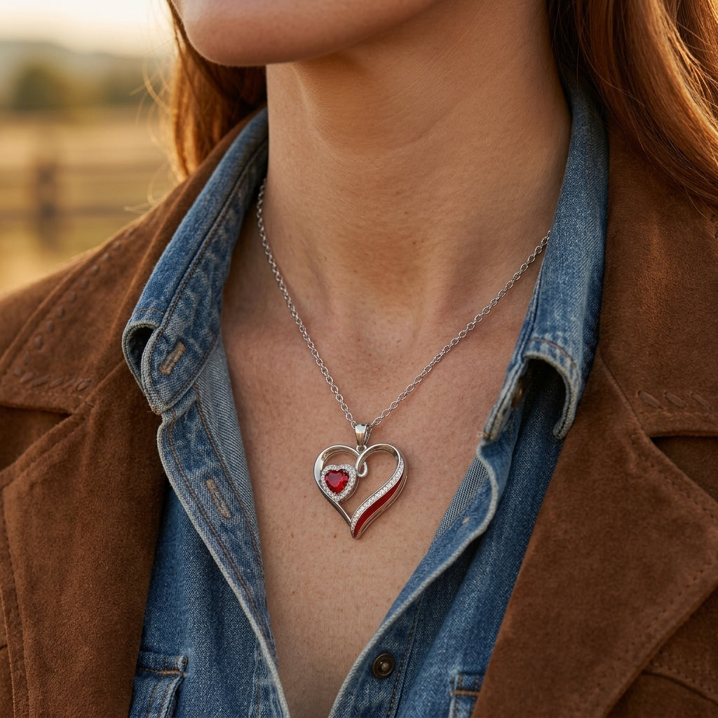 Passion Heart Necklace - Ruby