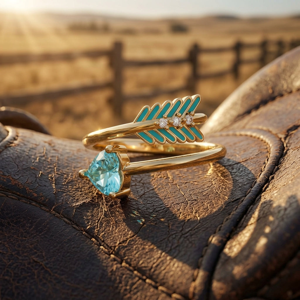 Arrow's Path Ring - Aquamarine