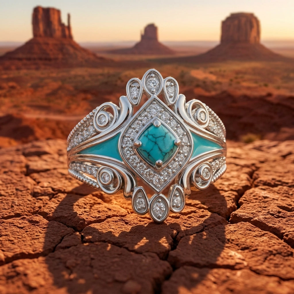 Eagle's Feather Ring - Turquoise