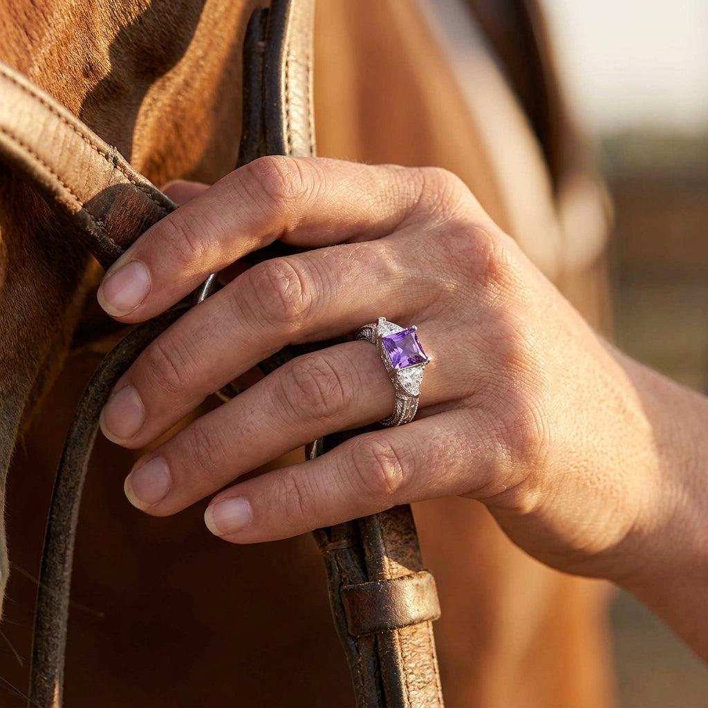 Tidal Embrace Ring - Amethyst