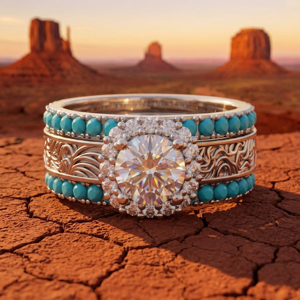 Desert Starpath Ring Set - Turquoise