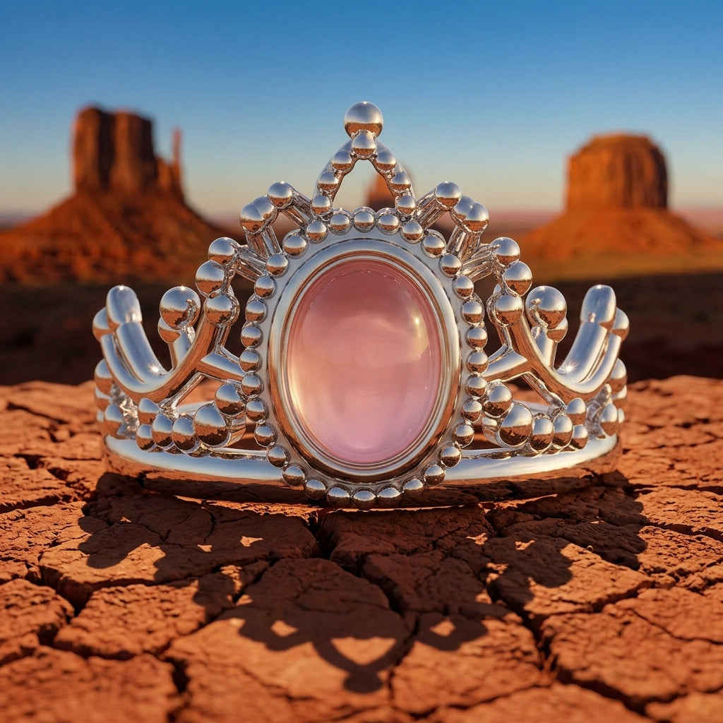 Dustland Crown Ring - Rose Quartz