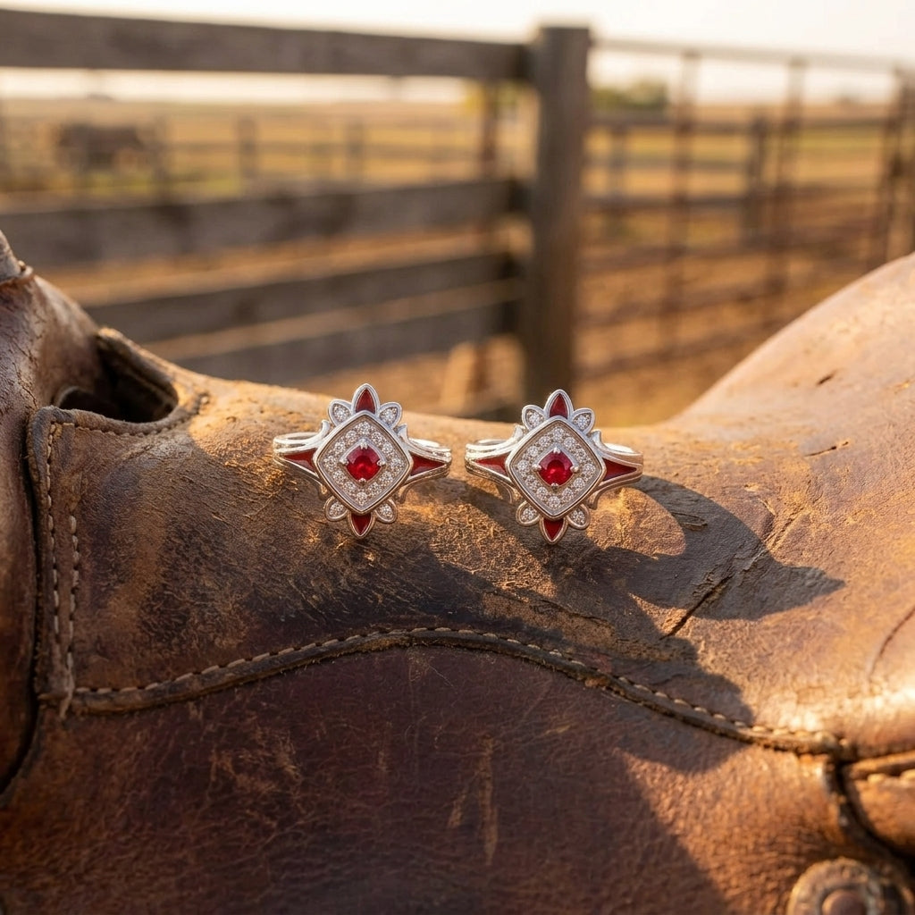 Eagle's Feather Earrings - Ruby