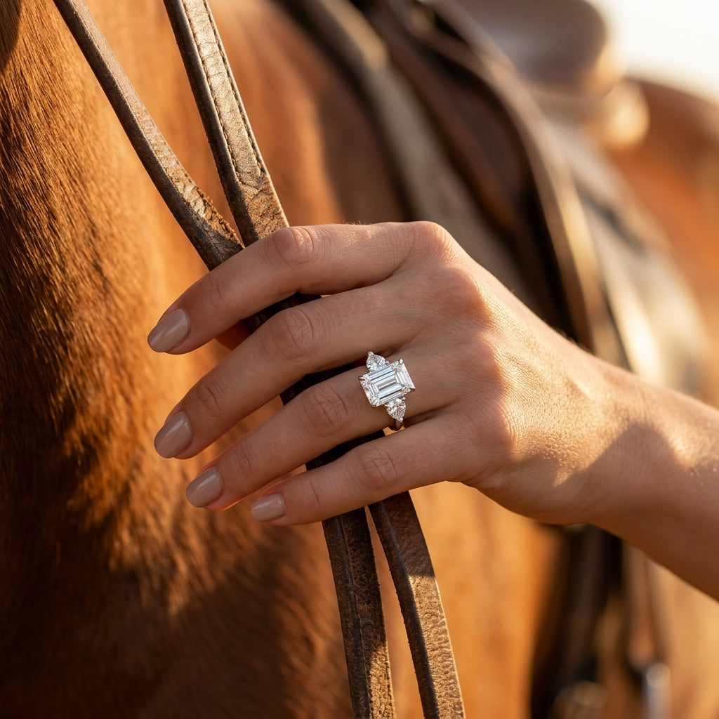 Frosted Flame Ring - Moissanite