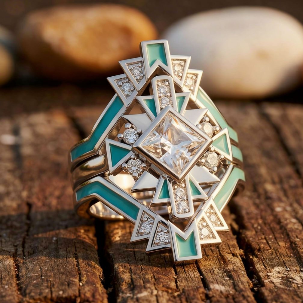 Chief's Crown Ring - Moissanite