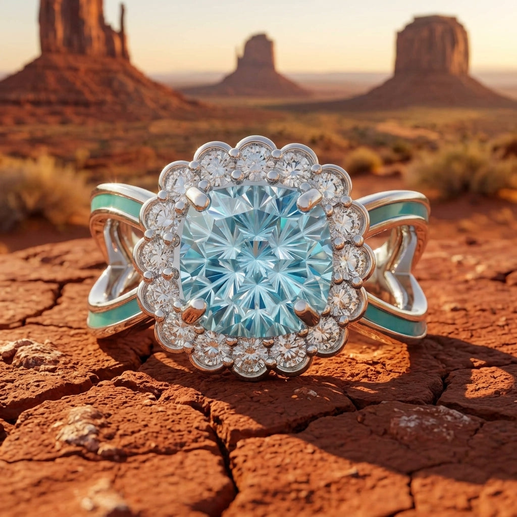 Aureli Bloom Ring - Aquamarine