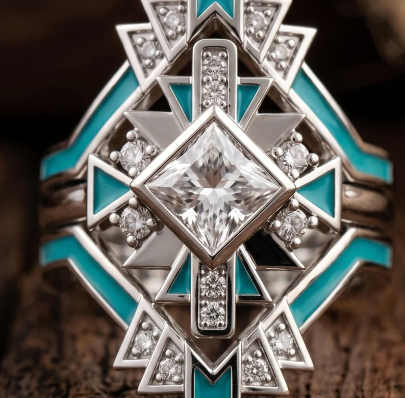 Turquoise Ring with sparks